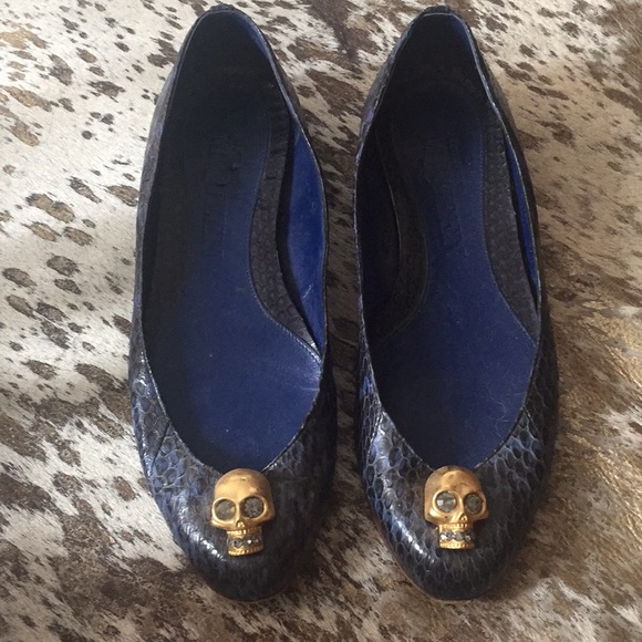 Alexander McQueen Shoes - Alexander McQueen snakeskin flat with skull Alexander McQueen Shoes - Alexander McQueen snakeskin flat with skull